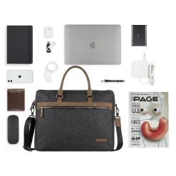 Bugatti Luce Businesstasche L Grau 13 Bugatti Luce Businesstasche L Grau -Modetaschen Geschäft compressed 49650349 flatlay