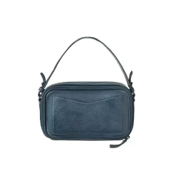 Leder Club-Handtasche In Himmelblau