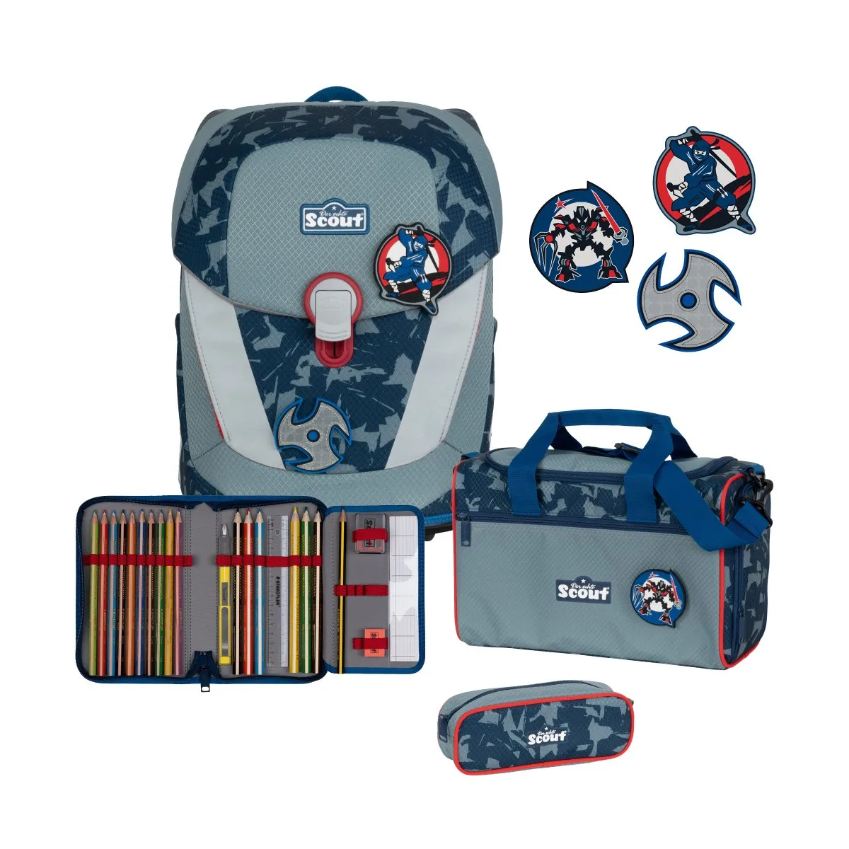Scout Sunny Set II Schulrucksack Set Blue Ninja 3 Scout Sunny Set II Schulrucksack Set Blue Ninja