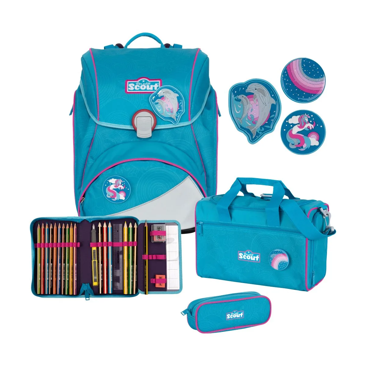 Scout Alpha Schulrucksack Set Dolphins 3 Scout Alpha Schulrucksack Set Dolphins