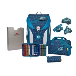 ErgoFlex Max Schulrucksack Set Blue Speed