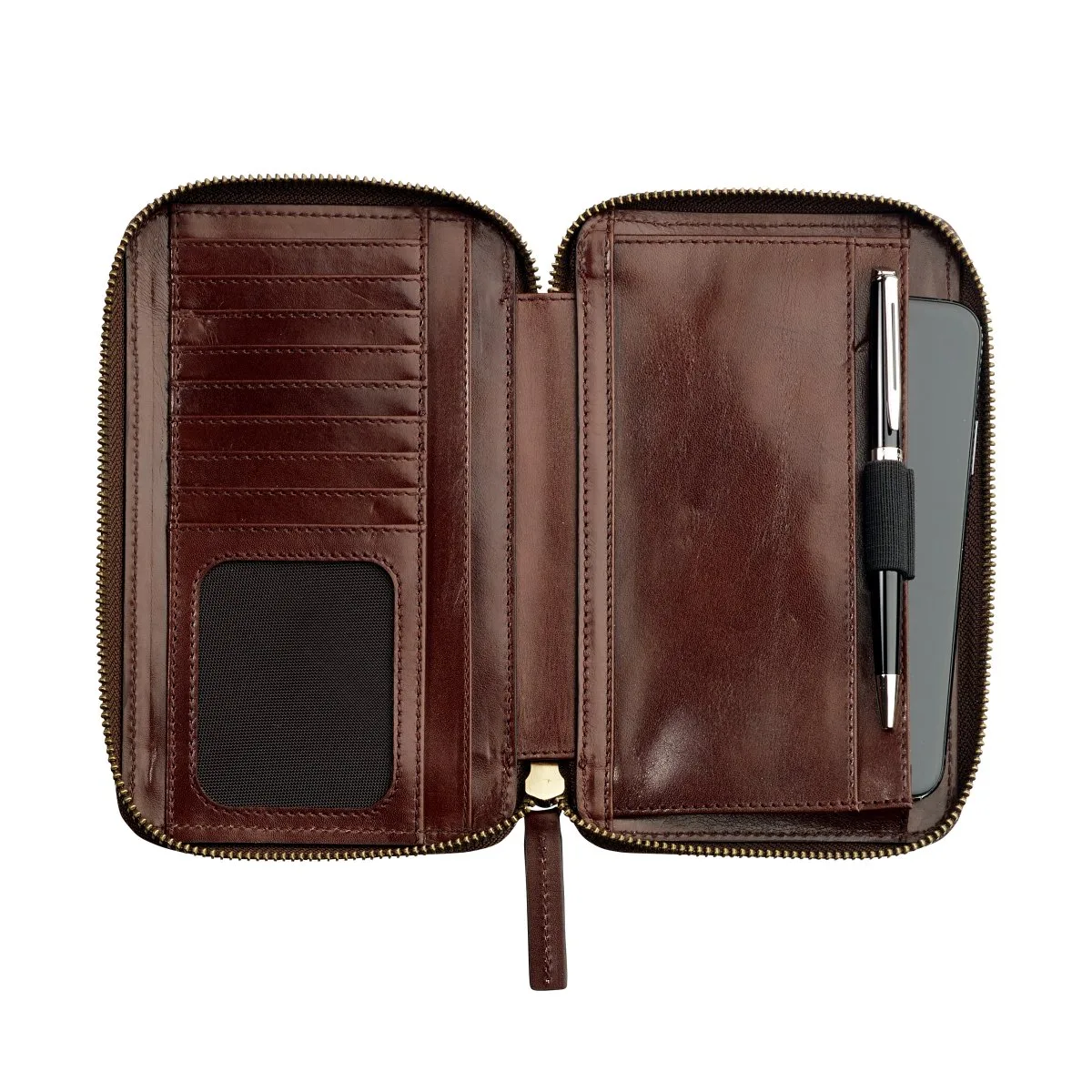 Leonhard Heyden Cambridge - Handy-Umhängetasche Rotbraun 4 Leonhard Heyden Cambridge - Handy-Umhängetasche Rotbraun – Bild 2