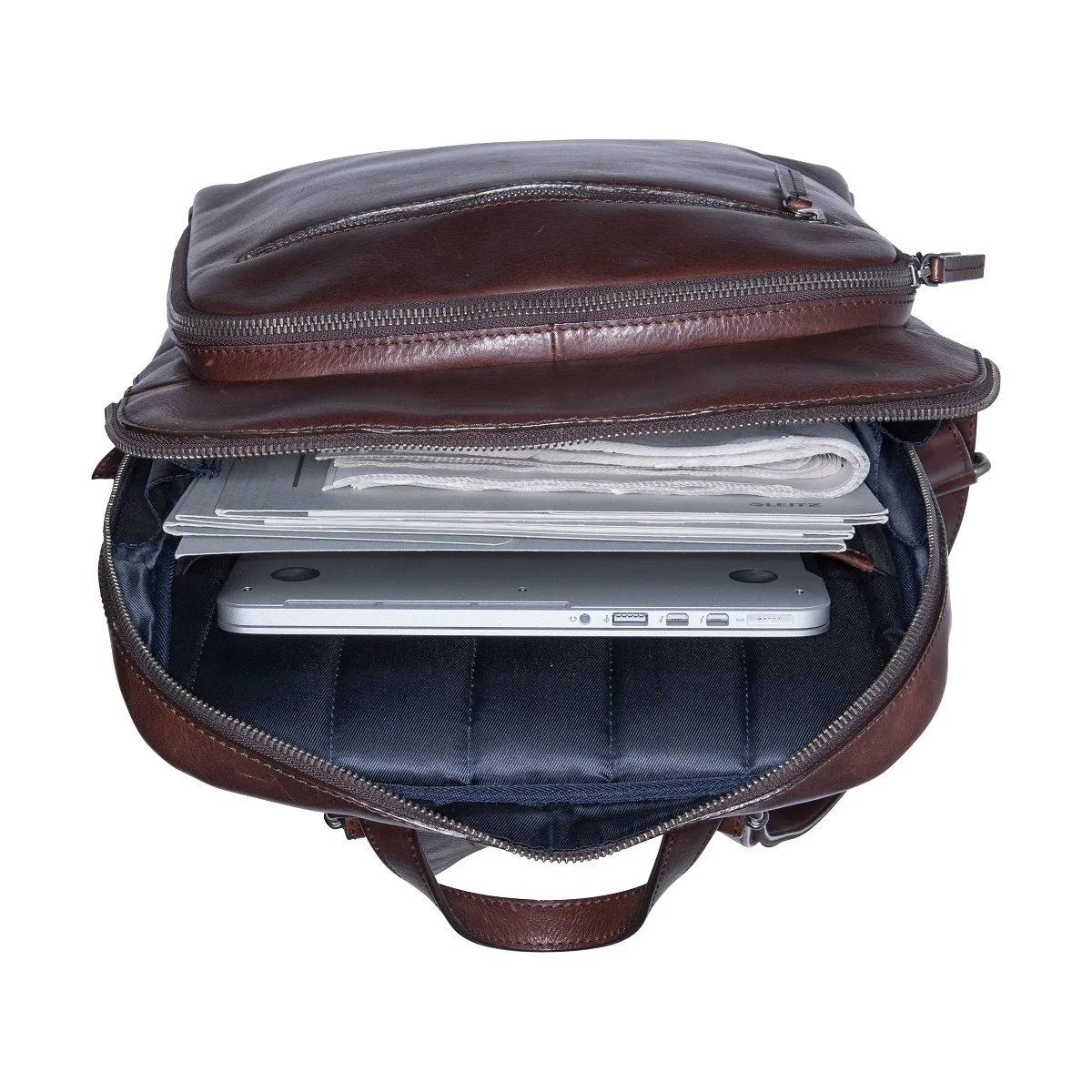 Leonhard Heyden Roma - Business Rucksack Braun 4 Leonhard Heyden Roma - Business Rucksack Braun – Bild 2