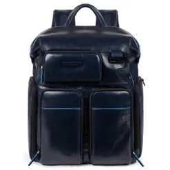 Piquadro B2 Revamp - Fast-Check Laptoprucksack Mit IPad®-Fach Und Regenschutz Blau