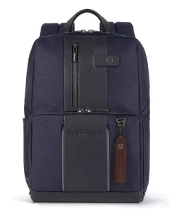 Piquadro Laptoprucksack Aus Rezykliertem Stoff Mit LED Licht Blau