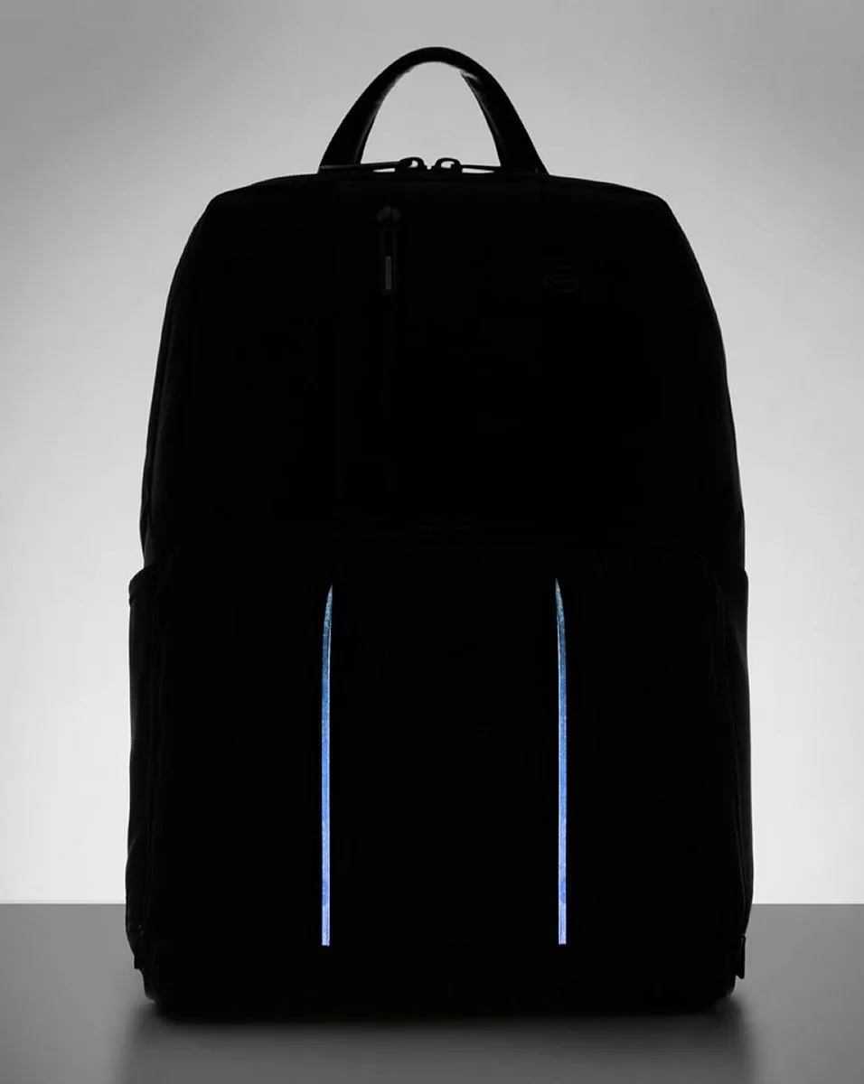 Piquadro Laptoprucksack Aus Rezykliertem Stoff Mit LED Licht Blau 4 Piquadro Laptoprucksack Aus Rezykliertem Stoff Mit LED Licht Blau – Bild 2