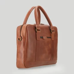 Aktentasche Everett Cognac/Dots -Modetaschen Geschäft compressed Everett Cognac Side second