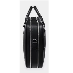 F26 - Double Laptoptasche In Schwarz -Modetaschen Geschäft compressed F26 Black Side 1800x1800
