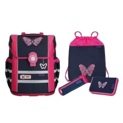 Ergo Mac- 4-teiliges Schulthek-Set Butterfly