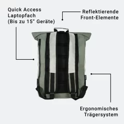 Reflective Rolltop Salbei 13 Reflective Rolltop Salbei -Modetaschen Geschäft compressed Rolltop Salbei Beschriftung 1OAK25 reflektierender Rucksack