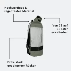 Reflective Rolltop Salbei 14 Reflective Rolltop Salbei -Modetaschen Geschäft compressed Rolltop Salbei Beschriftung 2OAK25 reflektierender Rucksack