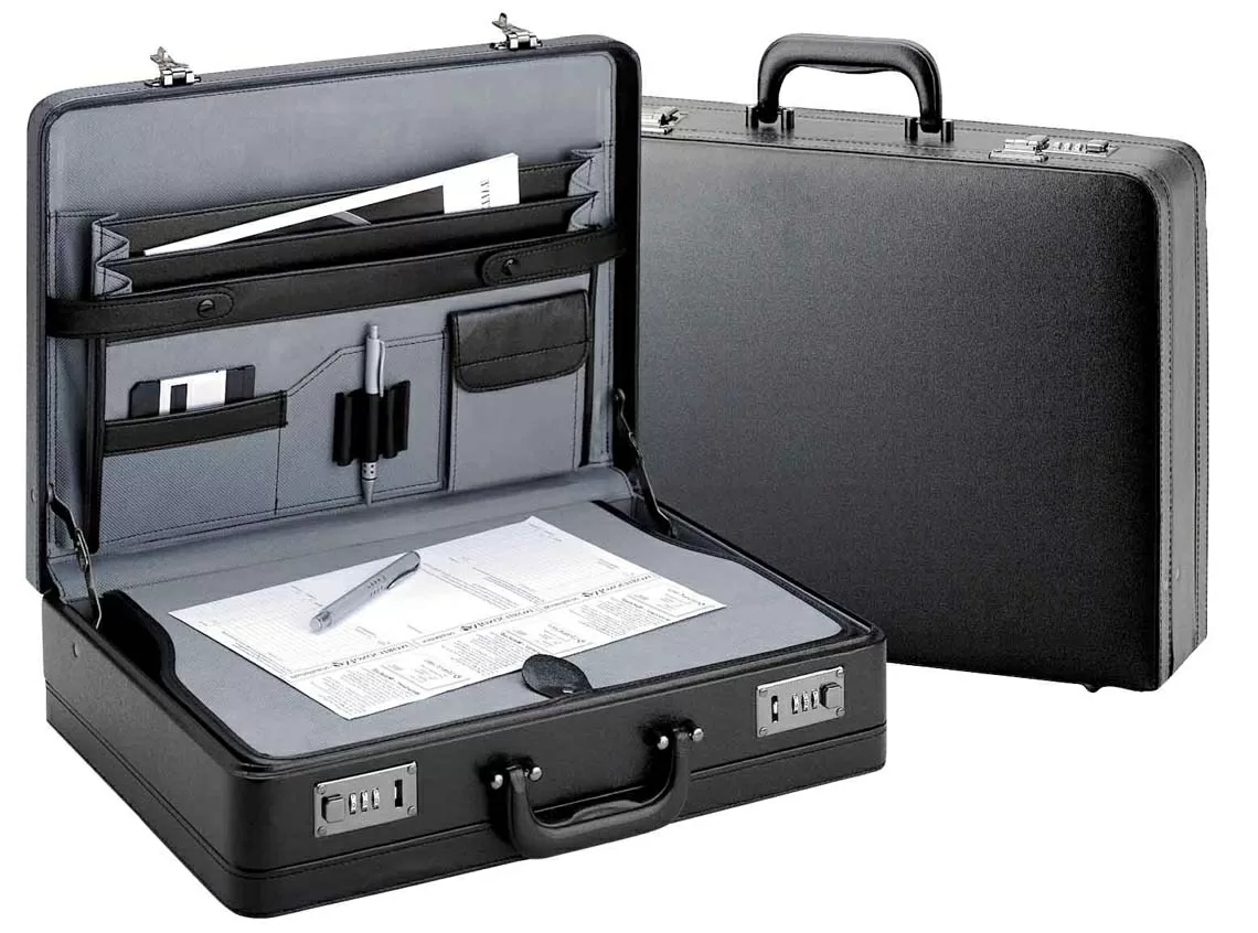 Tradition Business Aktenkoffer Aus PU-Leder In Schwarz