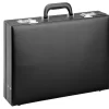 Tradition Business, Aktenkoffer Aus PU-Leder In Schwarz Mit Dehnfalte