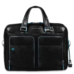 Piquadro Blue Square – Kurzgrifflaptoptasche Mit IPad/iPad®Air-Fach In Schwarz