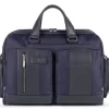 Piquadro Fast-Check - Kurzgrifflaptoptasche Aus Rezykliertem Stoff Blau 1 Piquadro Fast-Check - Kurzgrifflaptoptasche Aus Rezykliertem Stoff Blau -Modetaschen Geschäft compressed ca4441br2