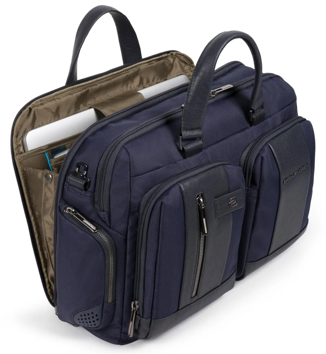Piquadro Fast-Check - Kurzgrifflaptoptasche Aus Rezykliertem Stoff Blau 5 Piquadro Fast-Check - Kurzgrifflaptoptasche Aus Rezykliertem Stoff Blau – Bild 3
