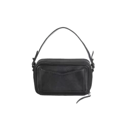 Leder Club-Handtasche In Schwarz