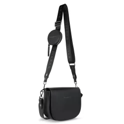 Bugatti Almata Schultertasche M Schwarz -Modetaschen Geschäft compressed frontside46