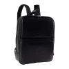Leder Business Laptoprucksack In Schwarz