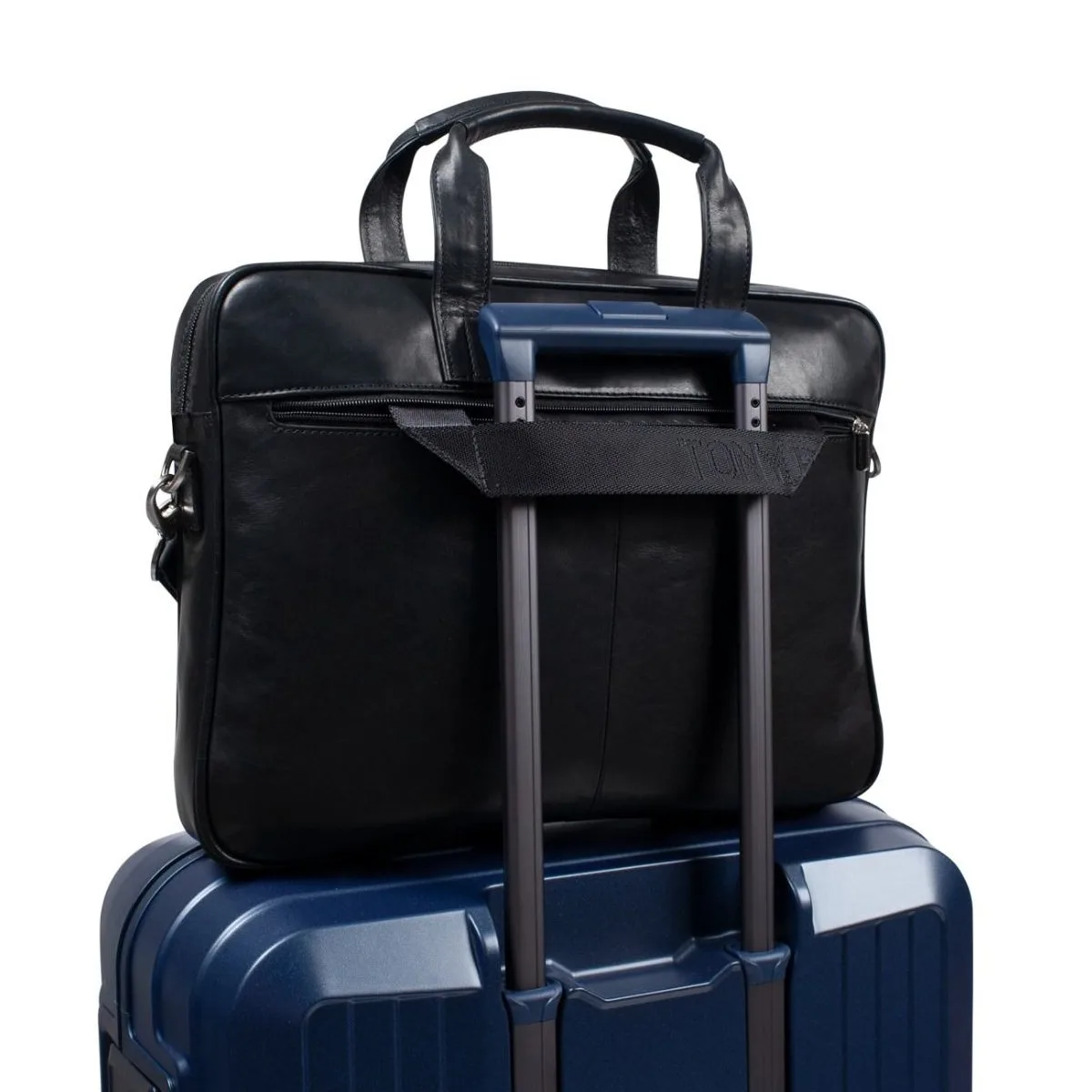 Leder Laptoptasche In Schwarz 6 Leder Laptoptasche In Schwarz – Bild 4