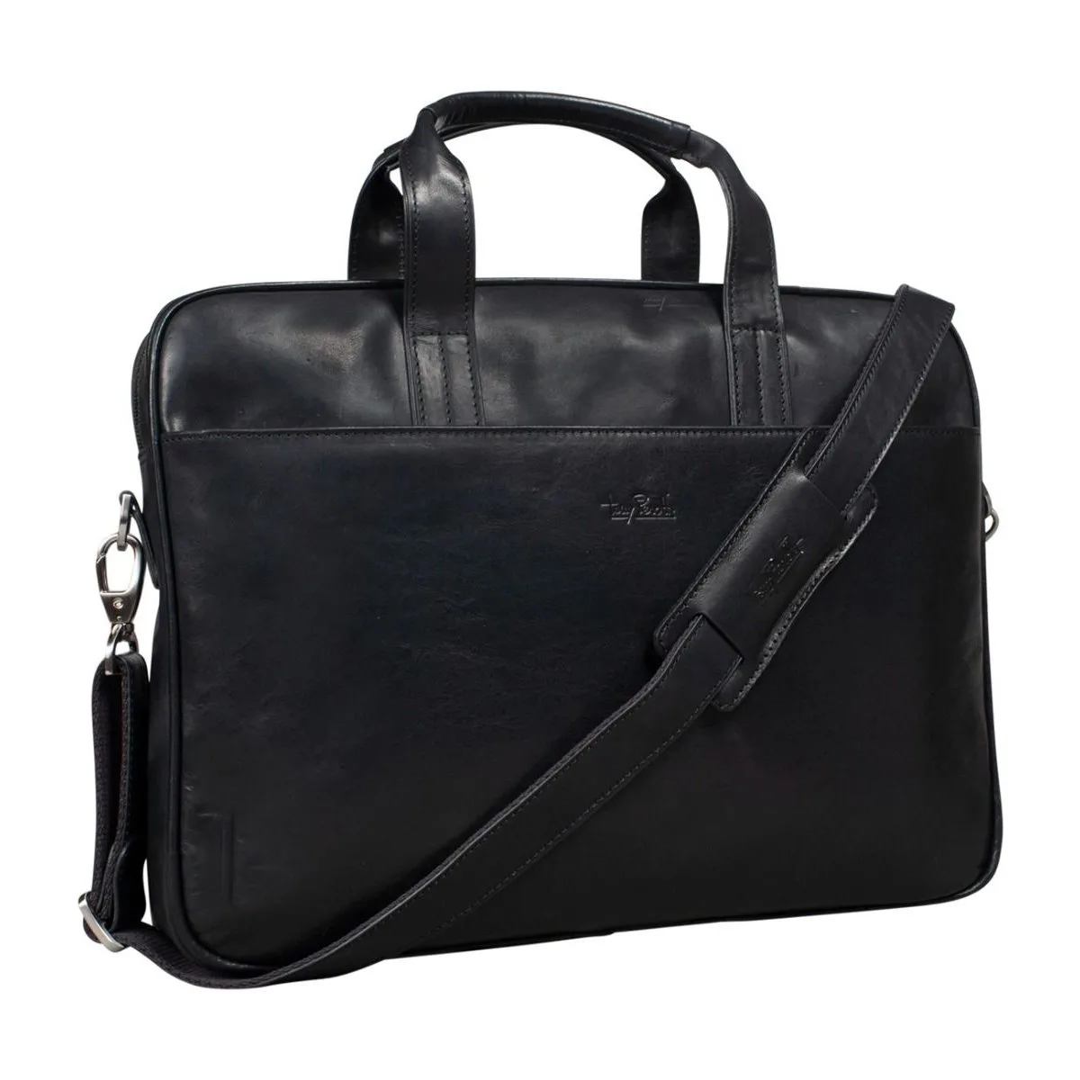 Leder Laptoptasche In Schwarz 5 Leder Laptoptasche In Schwarz – Bild 3