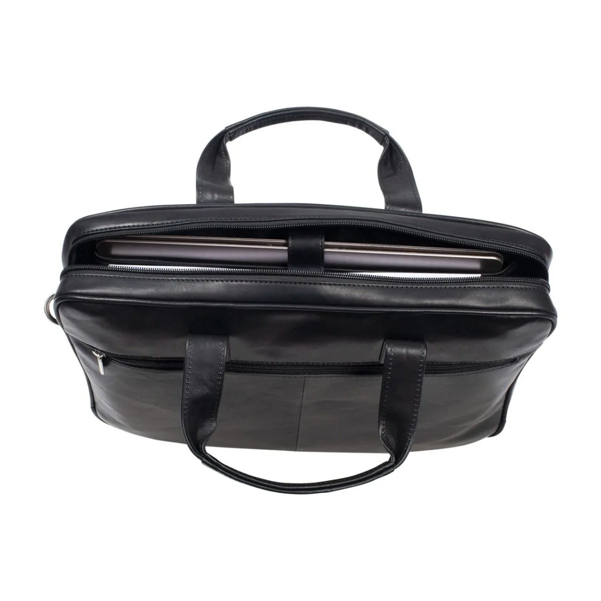 Leder Laptoptasche In Schwarz 4 Leder Laptoptasche In Schwarz – Bild 2